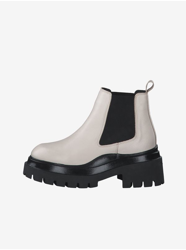 Tamaris Tamaris Black and Cream leather ankle boots - Women