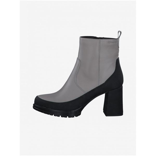 Tamaris Tamaris Black-grey leather high heel ankle boots - Women