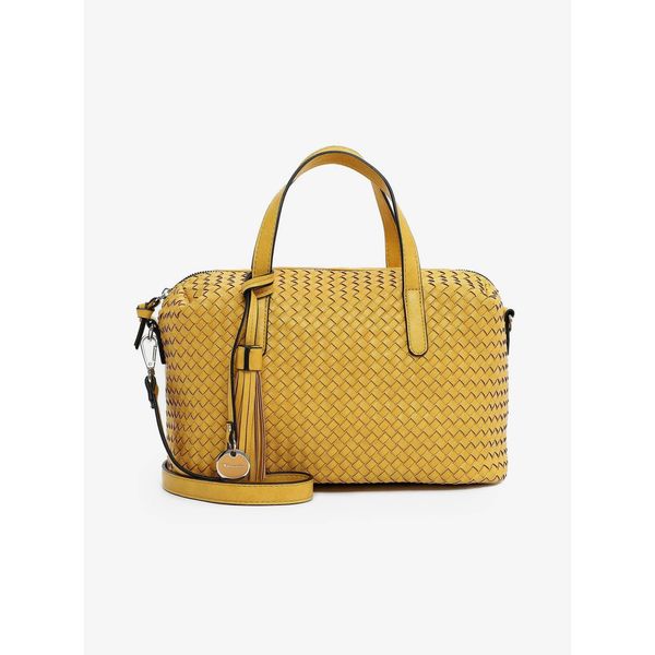 Tamaris Yellow Patterned Large Handbag with Decorative Fringe Tamaris - Women