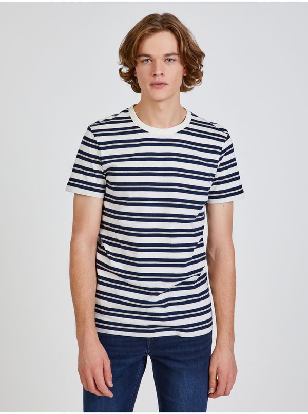 Tom Tailor Blue-White Men's Striped T-Shirt Tom Tailor Denim - Men's