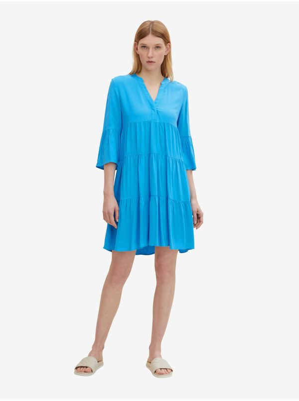 Tom Tailor Blue Women's Dress with Ruffles Tom Tailor Denim - Women