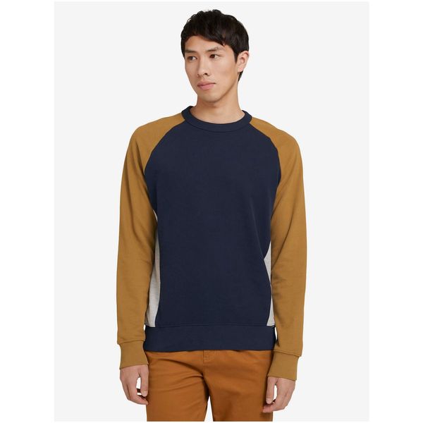 Tom Tailor Brown-Blue Men's Sweatshirt Tom Tailor Denim - Men