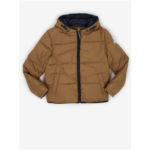Tom Tailor Brown Boys' Quilted Jacket with Hood Tom Tailor - Boys