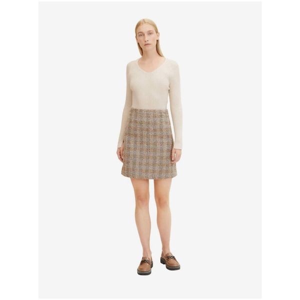 Tom Tailor Brown-Grey Plaid Skirt Tom Tailor - Women