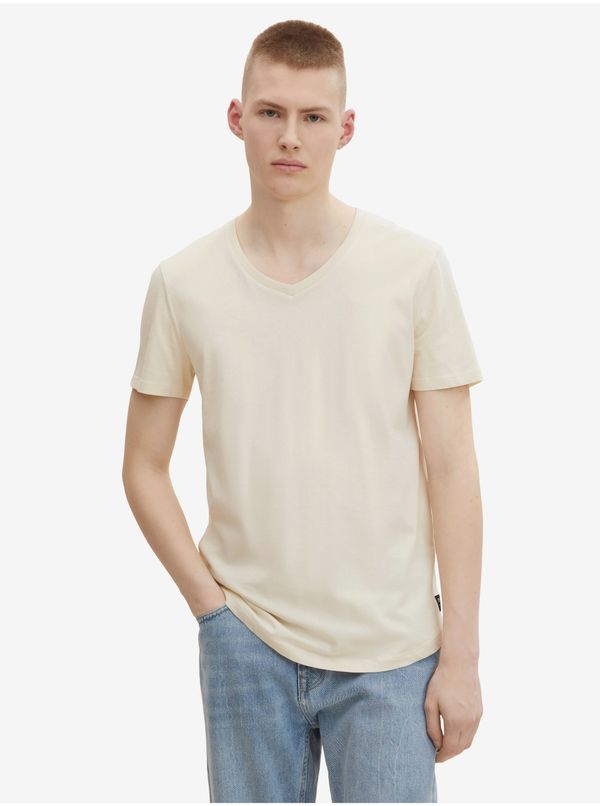 Tom Tailor Cream Men's Basic T-Shirt Tom Tailor Denim - Men