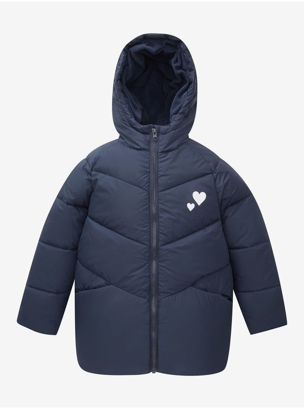 Tom Tailor Dark Blue Girly Quilted Winter Coat with Hood Tom Tailor - Girls