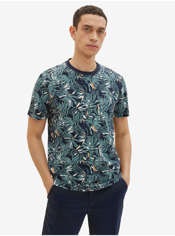 Tom Tailor Green-blue mens patterned T-Shirt Tom Tailor - Men