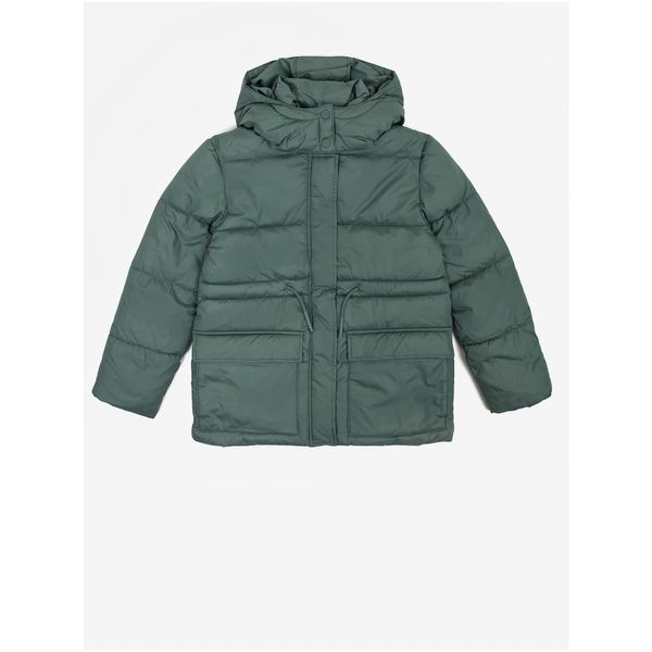 Tom Tailor Green Girls Quilted Winter Jacket with Detachable Hood Tom Tailor - Girls