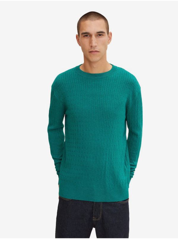 Tom Tailor Green Men's Basic Sweater with Yak Wool Tom Tailor - Men