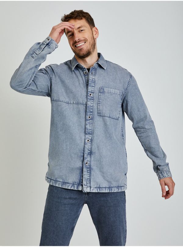 Tom Tailor Light Grey Men's Denim Shirt Tom Tailor Denim - Men's