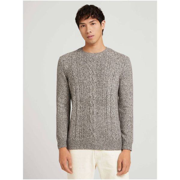 Tom Tailor Light Grey Men's Patterned Tom Tailor Sweater - Men's