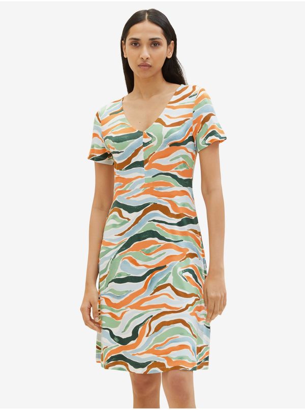 Tom Tailor Orange and Green Women Patterned Dress Tom Tailor - Women