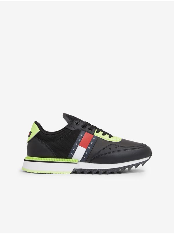Tommy Hilfiger Black Mens Leather Sneakers Tommy Hilfiger Tommy Jeans Cleated T - Men