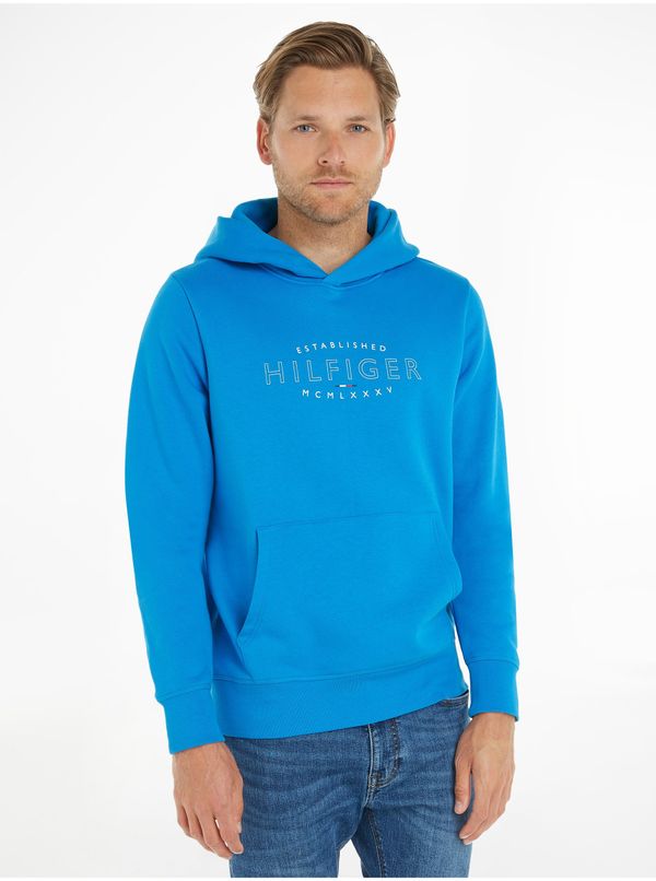 Tommy Hilfiger Blue Mens Sweatshirt Tommy Hilfiger Curve Logo Hoody - Men