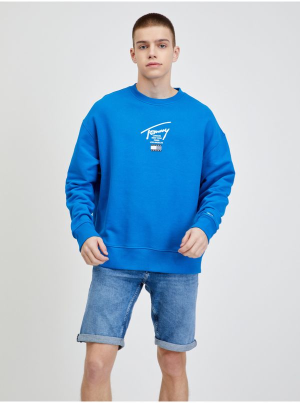 Tommy Hilfiger Blue Men's Sweatshirt with Tommy Jeans Print - Men's
