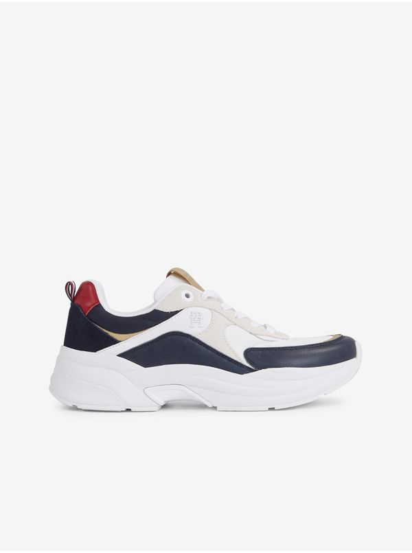 Tommy Hilfiger Dark Blue and White Women's Leather Sneakers Tommy Hilfiger Elevated Chunky - Ladies