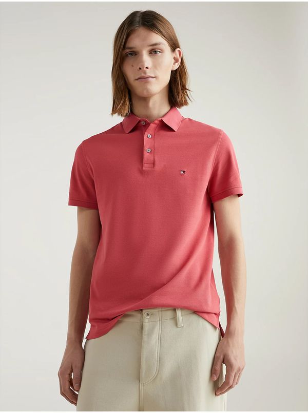 Tommy Hilfiger Dark pink Mens Polo T-Shirt Tommy Hilfiger 1985 Slim Polo - Men