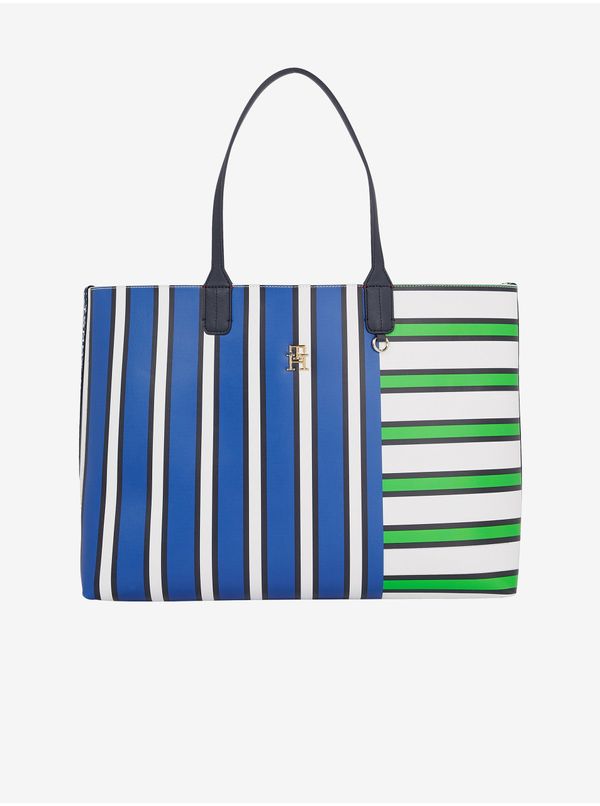 Tommy Hilfiger Green-Blue Ladies Striped Shopper Tommy Hilfiger - Women