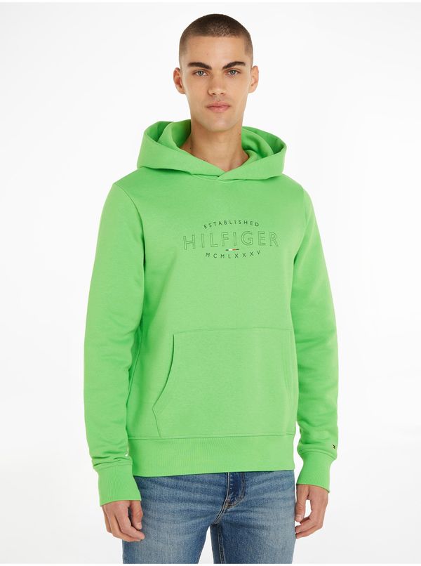 Tommy Hilfiger Light Green Mens Sweatshirt Tommy Hilfiger Curve Logo - Men