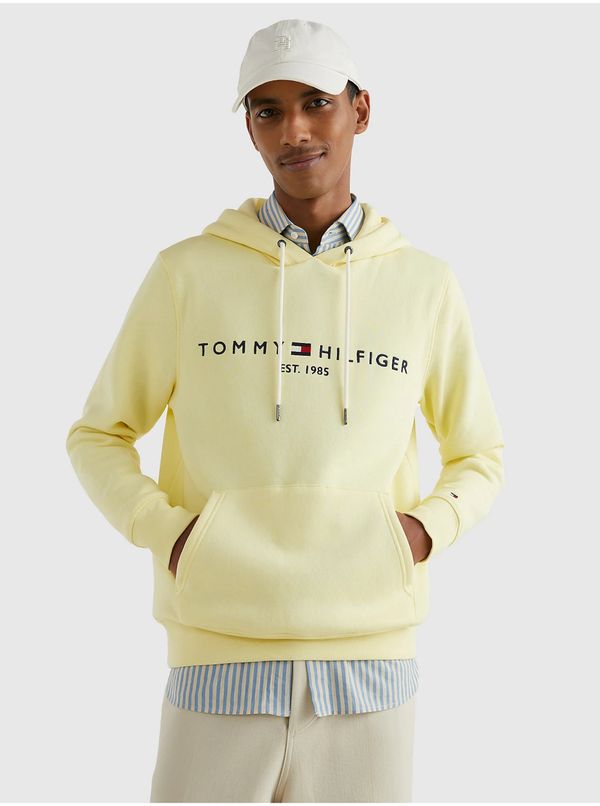 Tommy Hilfiger Light Yellow Mens Sweatshirt Tommy Hilfiger Tommy Logo Hoody - Men