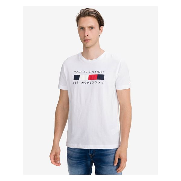 Tommy Hilfiger Logo Box Stripe T-shirt Tommy Hilfiger - Mens