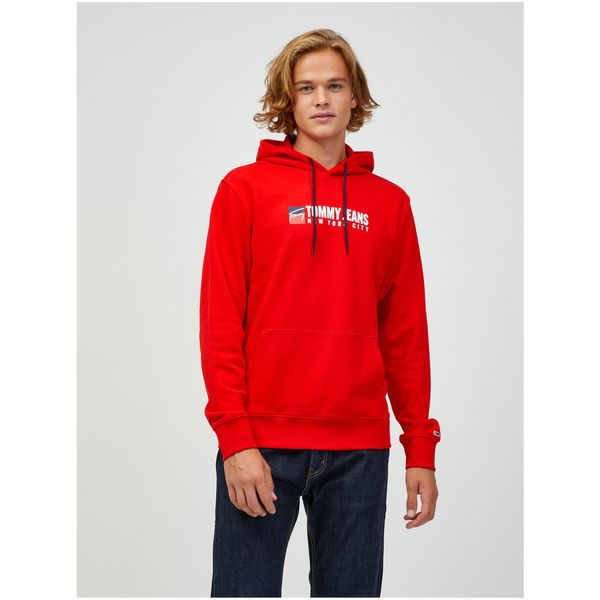 Tommy Hilfiger Red Men's Hoodie Tommy Jeans - Mens
