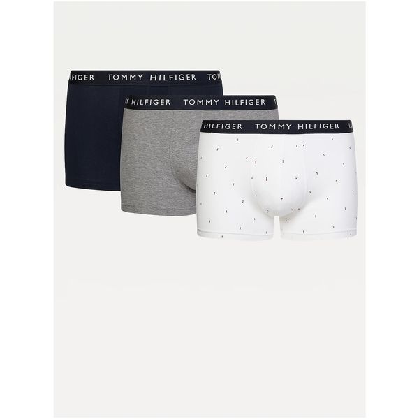 Tommy Hilfiger Set of three men's boxer shorts in white, blue and gray Tommy Hilfiger - Men
