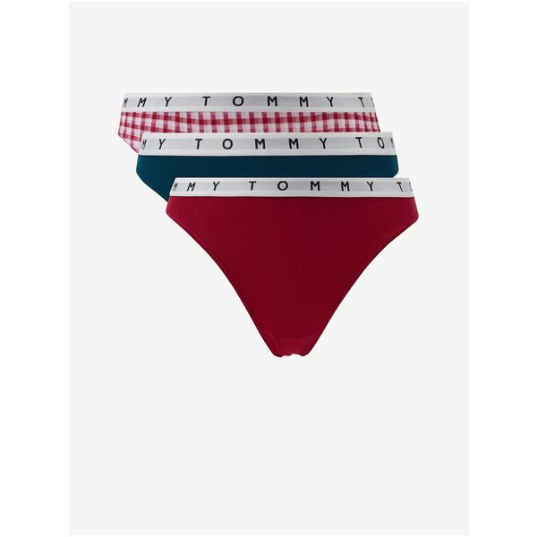 Tommy Hilfiger Set of three thongs in kerosene and red Tommy Hilfiger - Women