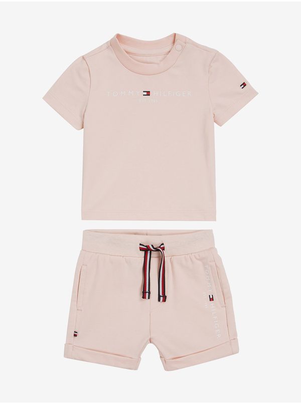 Tommy Hilfiger Tommy Hilfiger Girls' T-shirt and Shorts Set in Light Pink Tommy Hilf - Girls