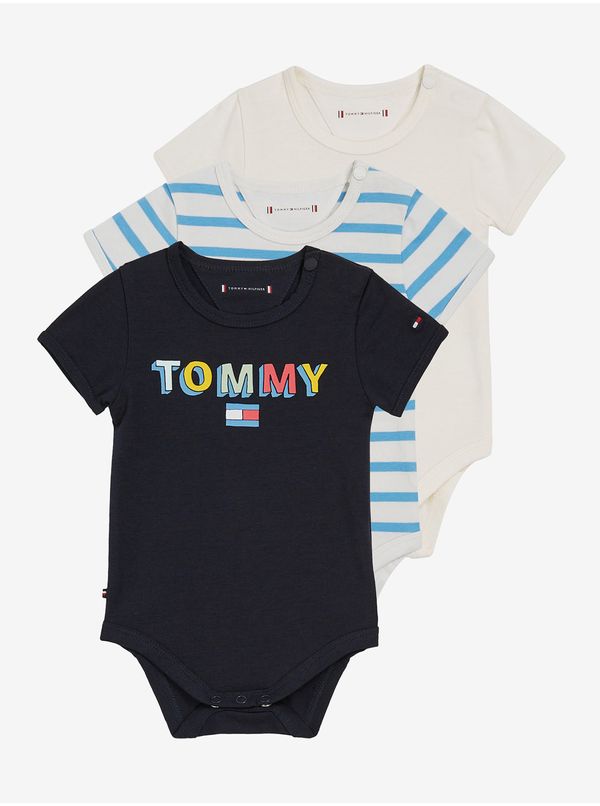 Tommy Hilfiger Tommy Hilfiger Set of three boys' bodysuits in black, white and striped Tommy Hilf - Boys