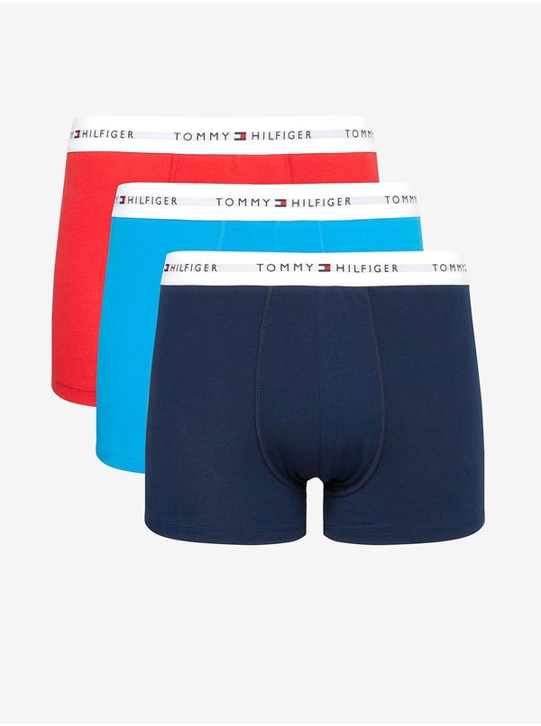 Tommy Hilfiger Tommy Hilfiger Set of three men's boxers in red, light blue and dark blue ba - Men