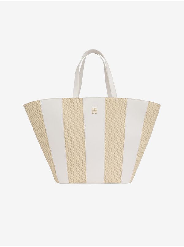 Tommy Hilfiger White-Beige Women's Striped Beach Bag Tommy Hilfiger - Women