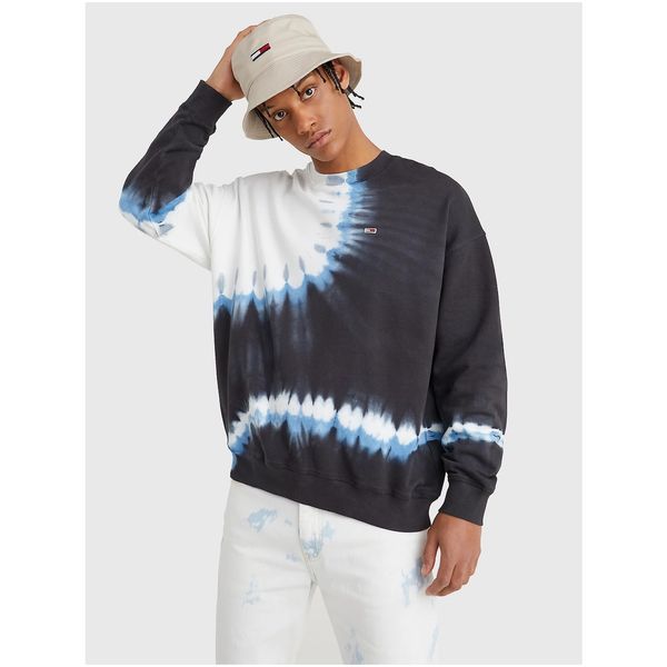 Tommy Hilfiger White-Black Men's Patterned Sweatshirt Tommy Jeans - Men