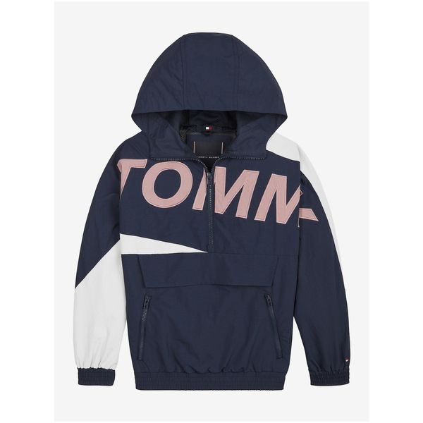 Tommy Hilfiger White-blue boys' jacket with hood Tommy Hilfiger - Boys