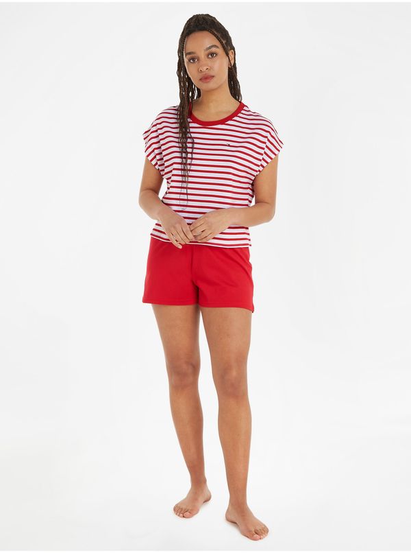Tommy Hilfiger White-Red Ladies Striped Pajamas Tommy Hilfiger - Women