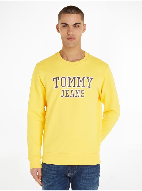 Tommy Hilfiger Yellow Mens Sweatshirt with Tommy Jeans Entry Graphi - Men