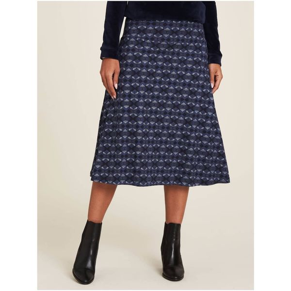 Tranquillo Dark Blue Patterned Midi Skirt Tranquillo - Women