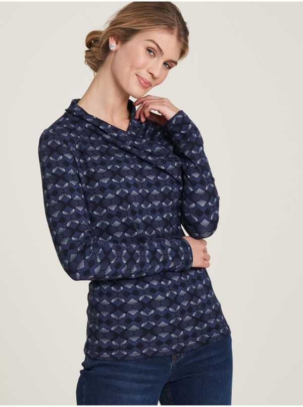 Tranquillo Dark Blue Women's Patterned Wrap Sweater Tranquillo - Women