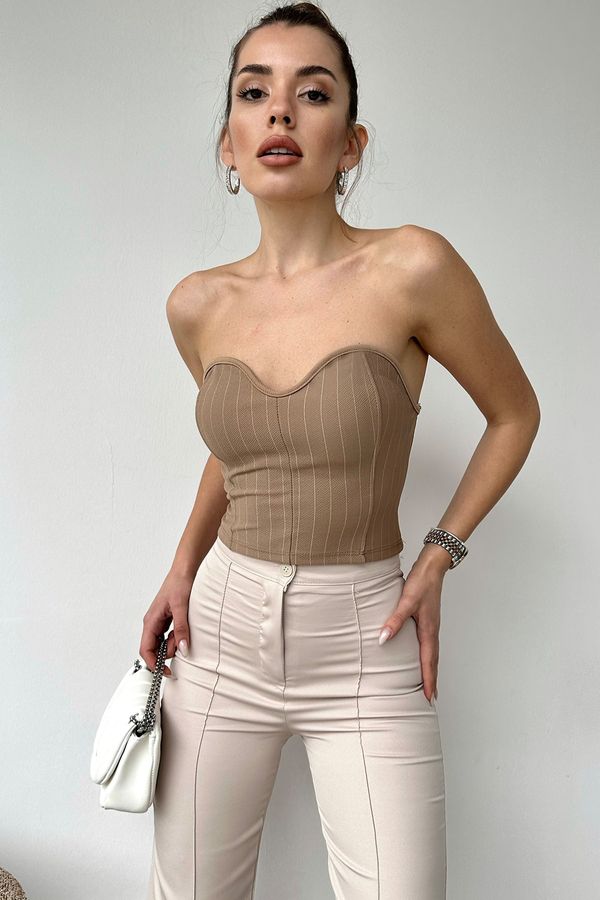 Trend Alaçatı Stili Trend Alaçatı Stili Blouse - Beige - Slim fit