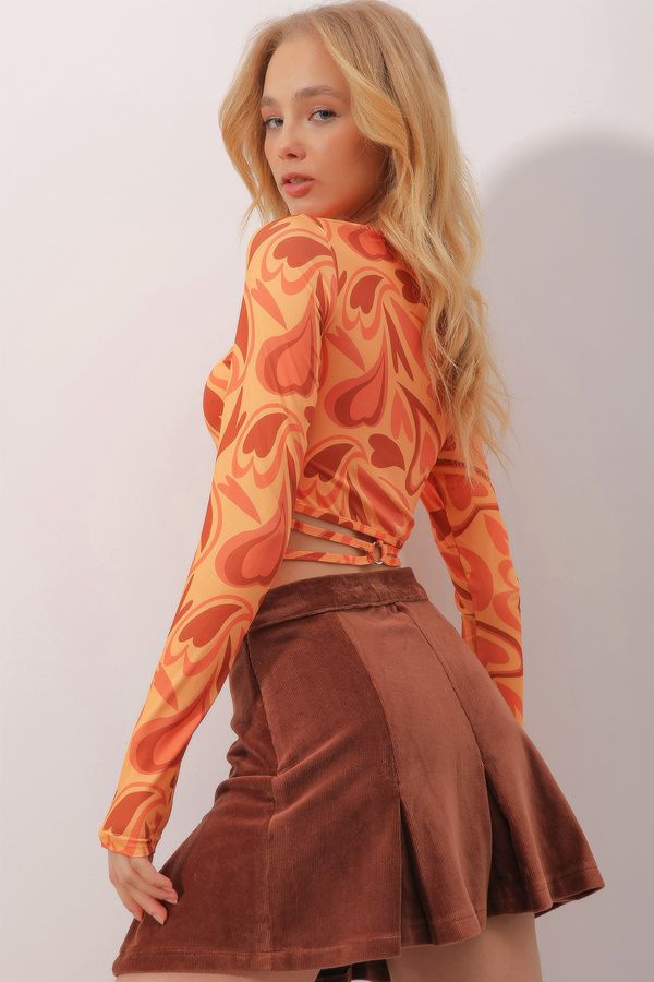 Trend Alaçatı Stili Trend Alaçatı Stili Blouse - Orange - Slim fit