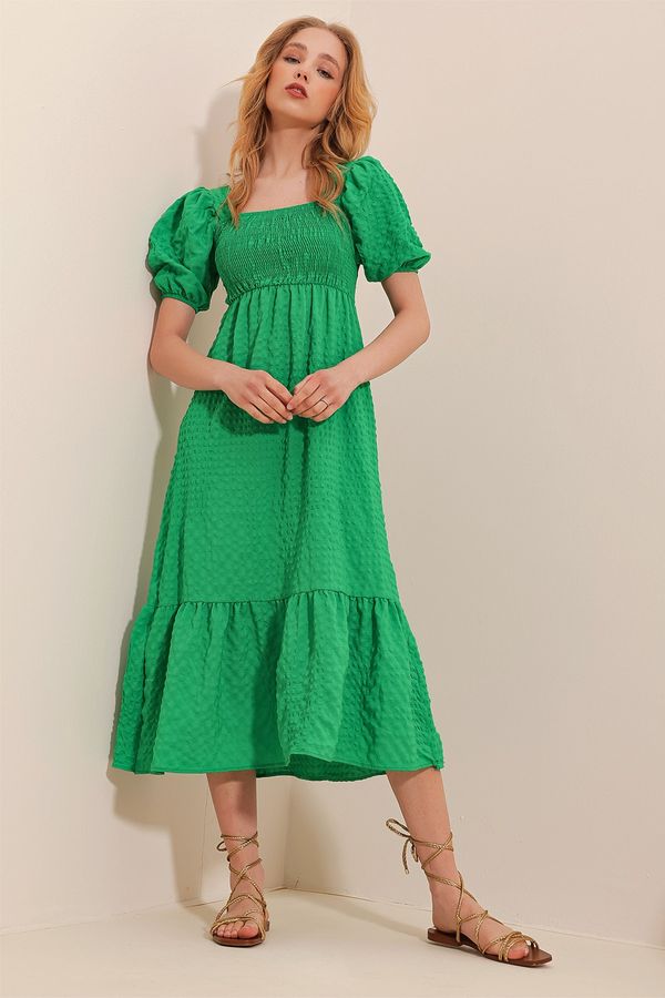 Trend Alaçatı Stili Trend Alaçatı Stili Dress - Green - A-line