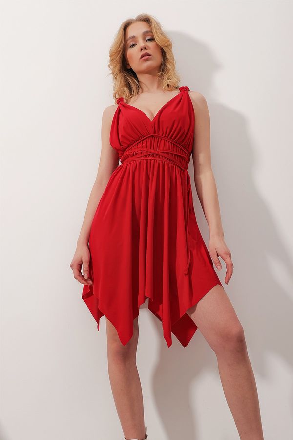 Trend Alaçatı Stili Trend Alaçatı Stili Dress - Red - Asymmetric
