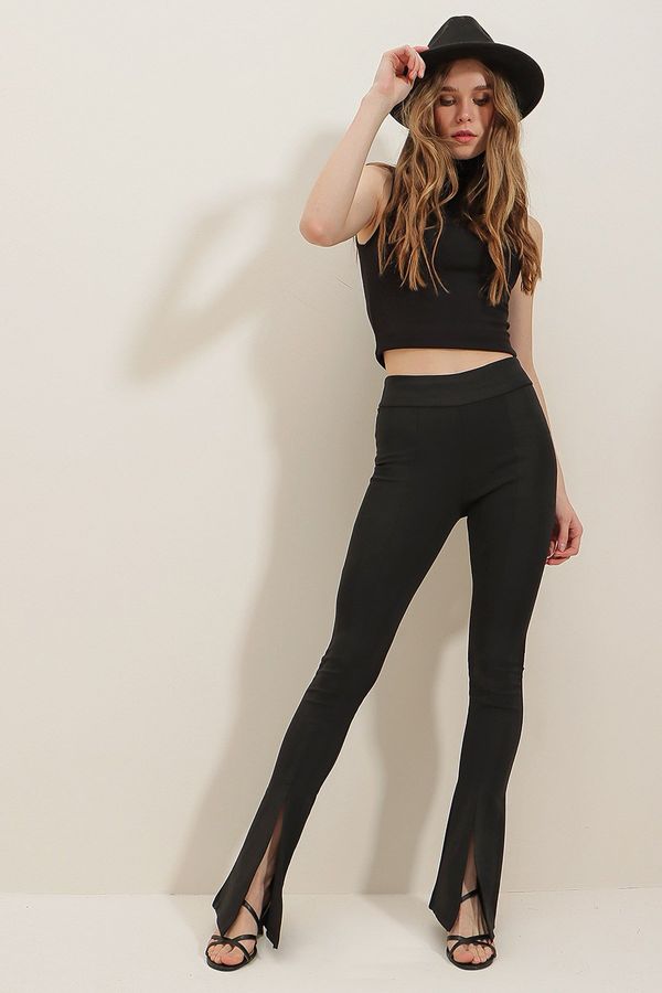 Trend Alaçatı Stili Trend Alaçatı Stili Pants - Black - Bootcut