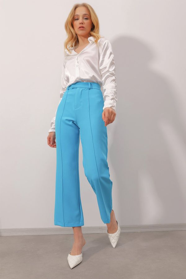 Trend Alaçatı Stili Trend Alaçatı Stili Pants - Turquoise - Straight