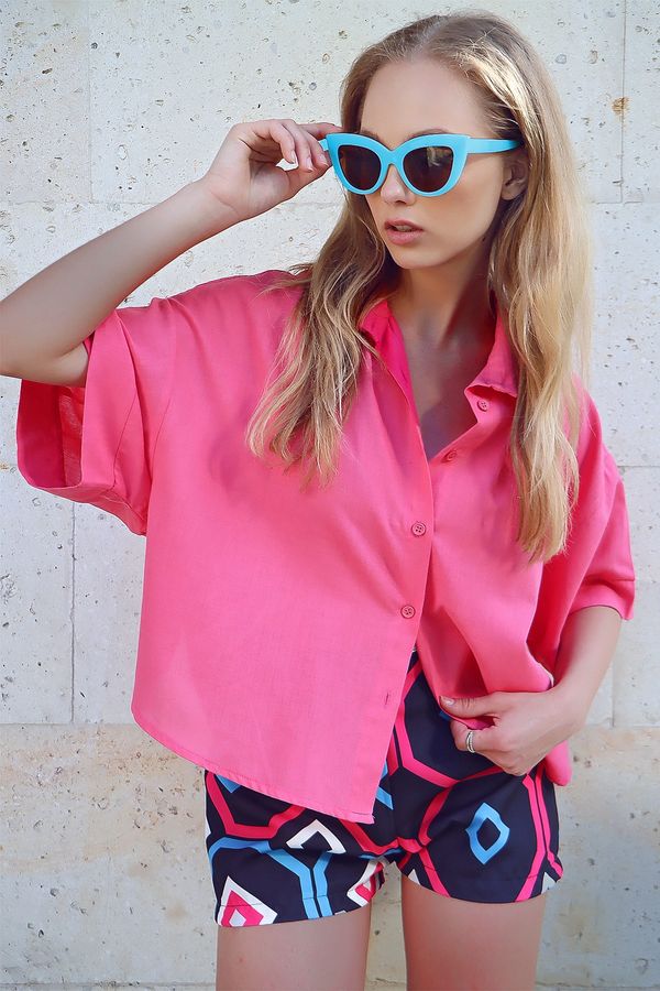 Trend Alaçatı Stili Trend Alaçatı Stili Shirt - Pink - Regular
