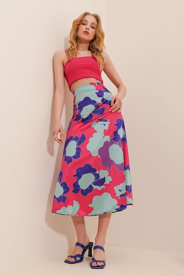 Trend Alaçatı Stili Trend Alaçatı Stili Skirt - Pink - Midi