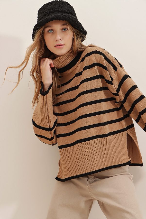 Trend Alaçatı Stili Trend Alaçatı Stili Sweater - Beige - Oversize