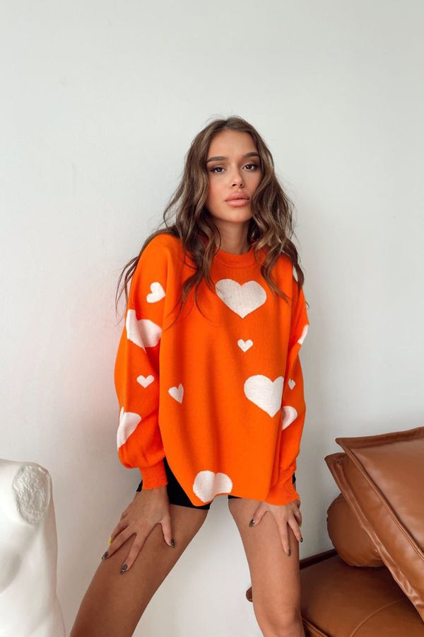 Trend Alaçatı Stili Trend Alaçatı Stili Sweater - Orange - Regular fit