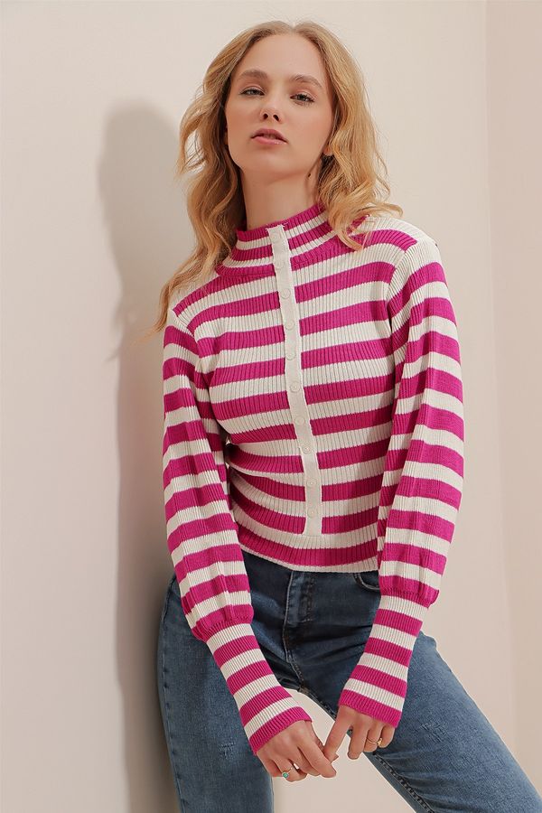 Trend Alaçatı Stili Trend Alaçatı Stili Sweater - Pink - Regular