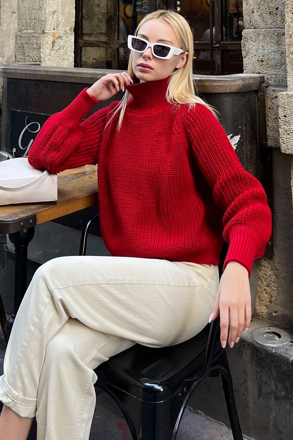Trend Alaçatı Stili Trend Alaçatı Stili Sweater - Red - Regular fit